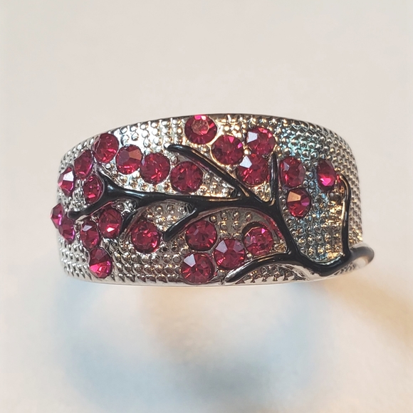 Pink Sapphire Peach Blossom Tree 925Sterling Ring - Picture 3 of 6